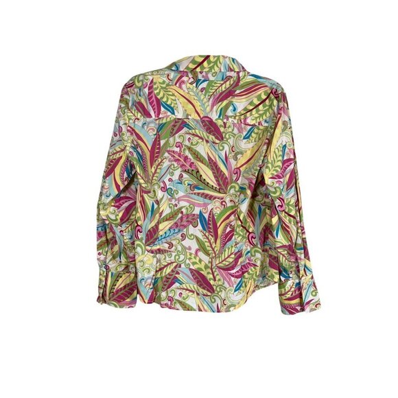 Tommy Hilfiger Top Women XL Pink Floral Tropical Summer Boho Western Retro 80s - Picture 3 of 10